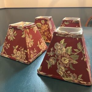 Waverly Floral Burgundy Sconce or Chandelier Lamp Shade Set of 4